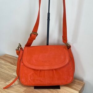 American Leather Vibrant Orange Crossbody Bag